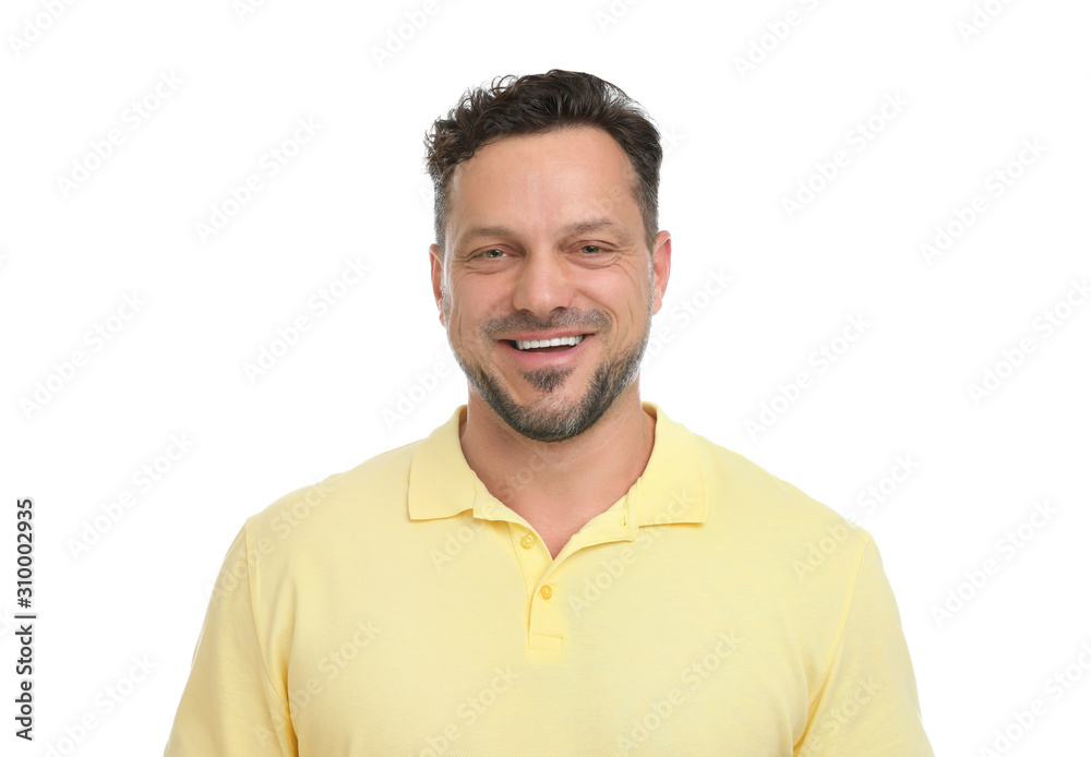 Portrait of handsome man on white background Portrait of handsome man on white background