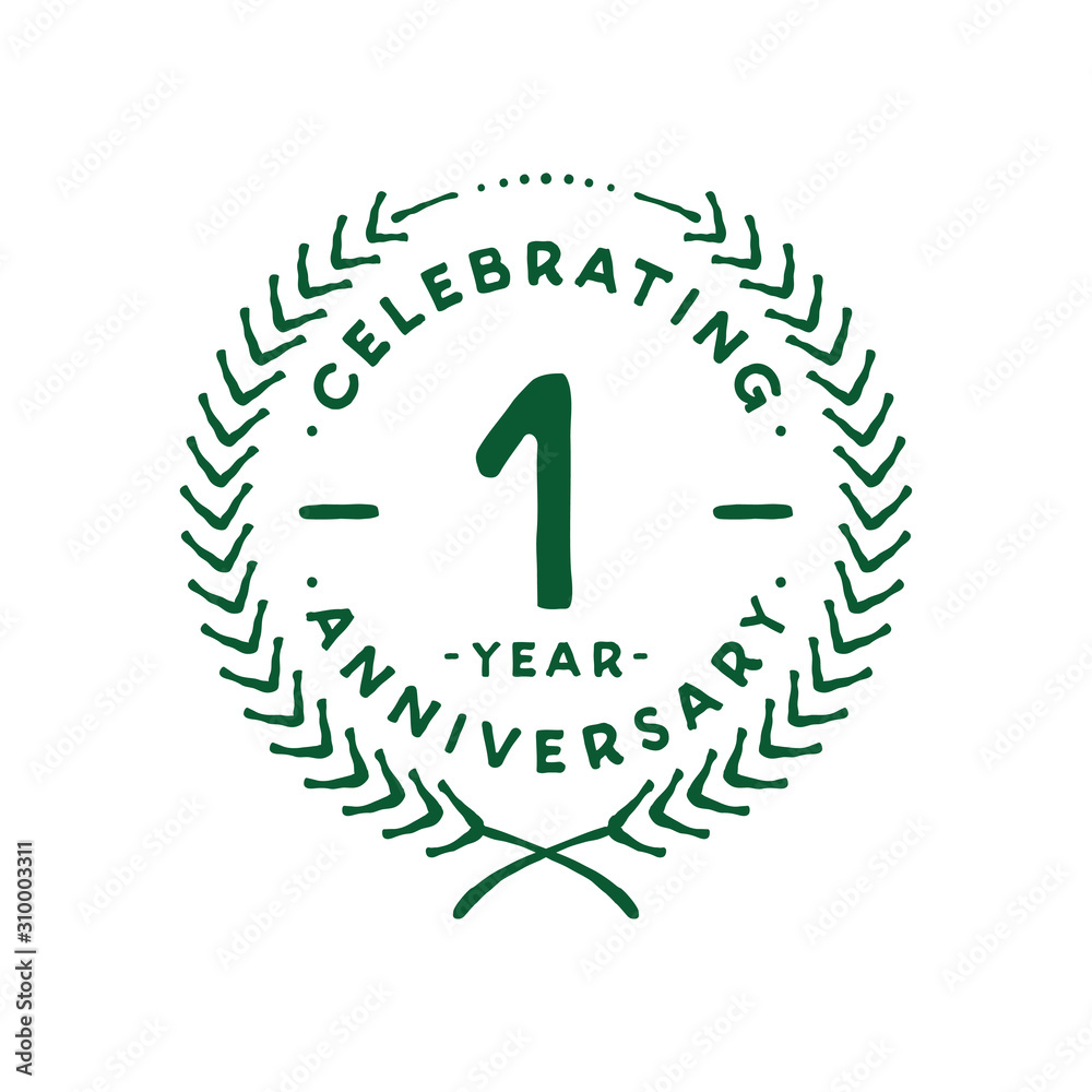 1 year design template. 1st logo. Vector and illustration. 1 year design template. 1st logo. Vector and illustration.