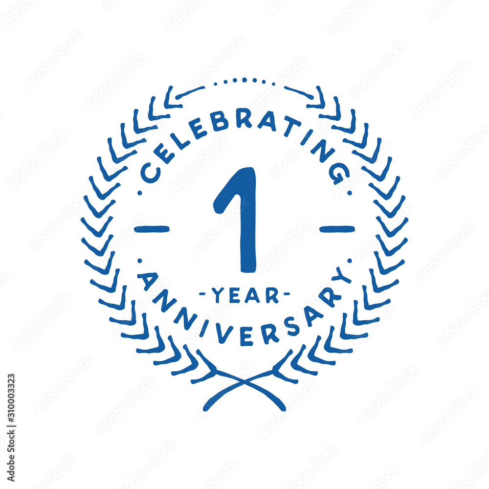 1 year design template. 1st logo. Vector and illustration. 1 year design template. 1st logo. Vector and illustration.