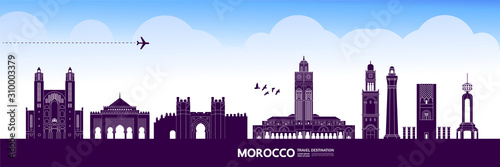 Morocco travel destination grand vector illustration. 