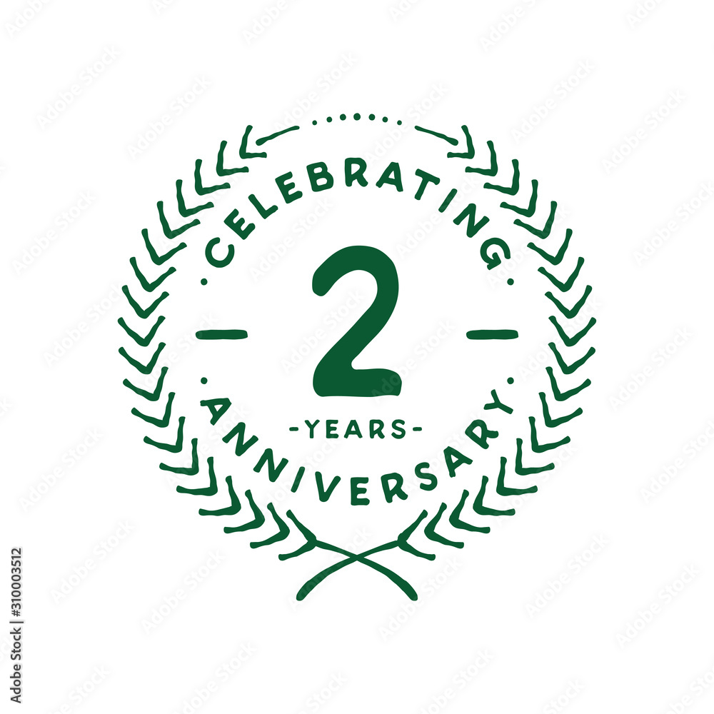 2 years design template. 2nd logo. Vector and illustration. 2 years design template. 2nd logo. Vector and illustration.