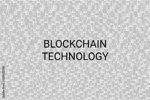 Blockchain Technology concepts : blockchain text and binary code digital background. can used for new technology or crypto currency. 