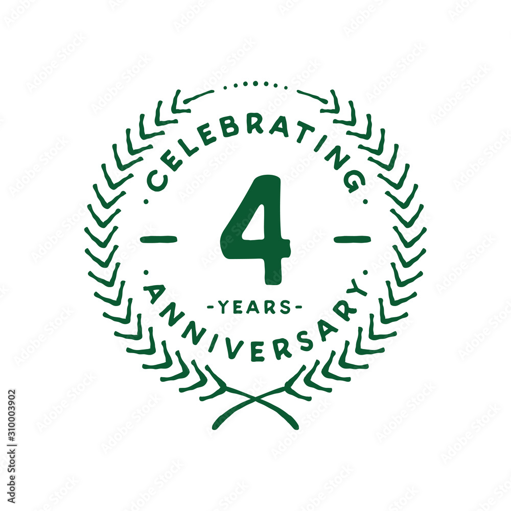 4 years design template. 4th logo. Vector and illustration. 4 years design template. 4th logo. Vector and illustration.