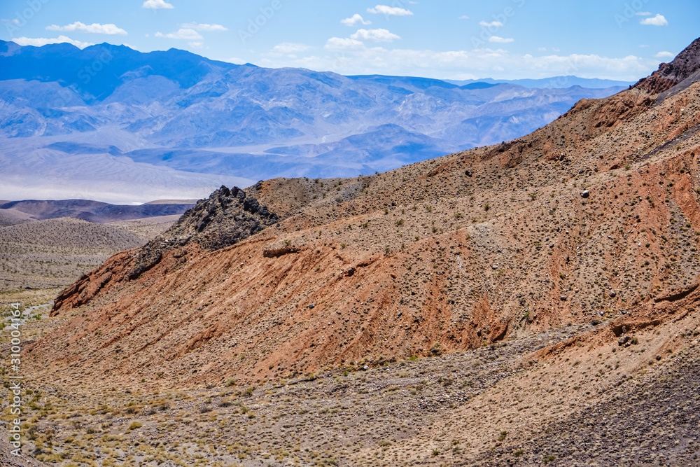 Towne Pass, the major passage over the Panamint Range via highway 190 in Death Valley, United States