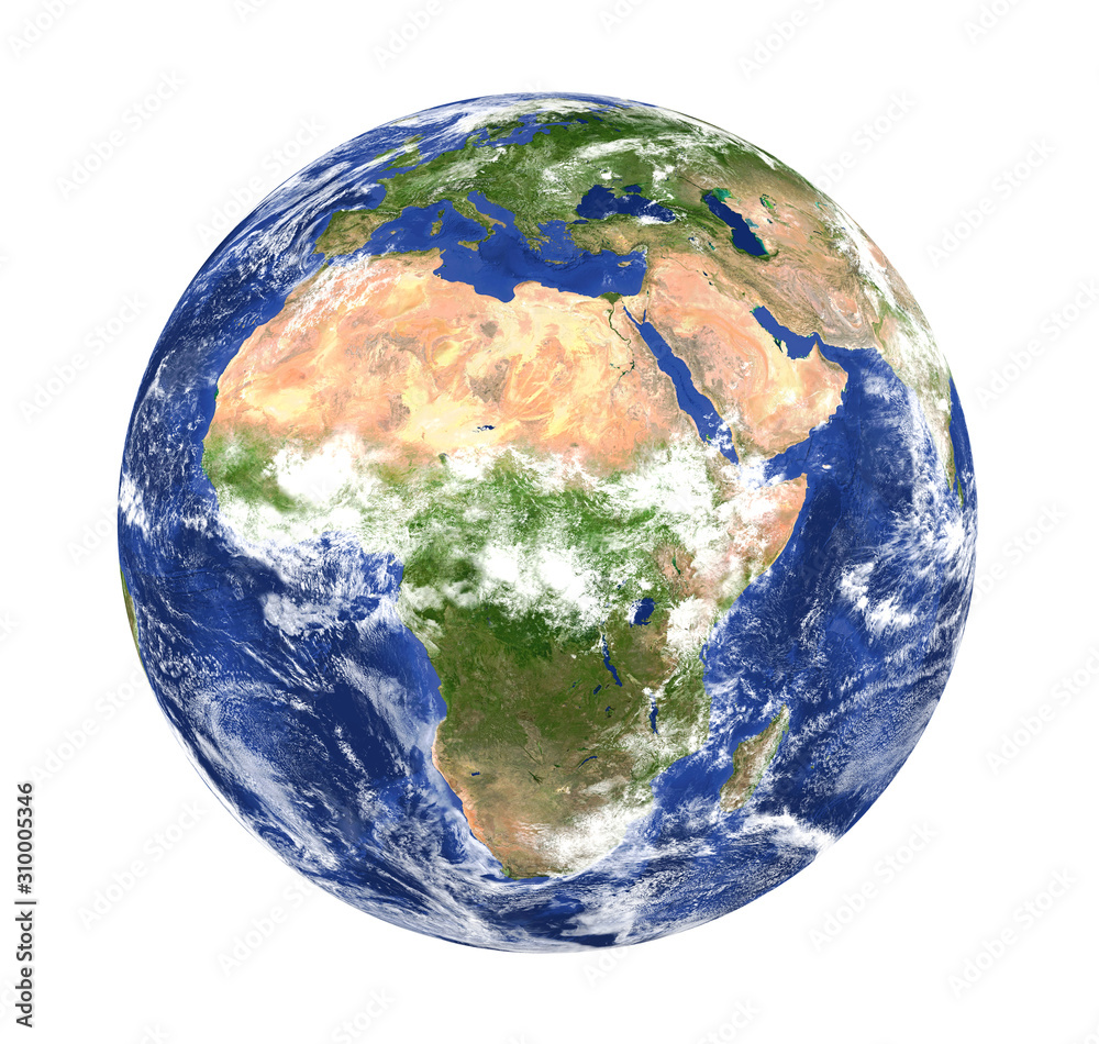 Planet Earth Africa View Isolated