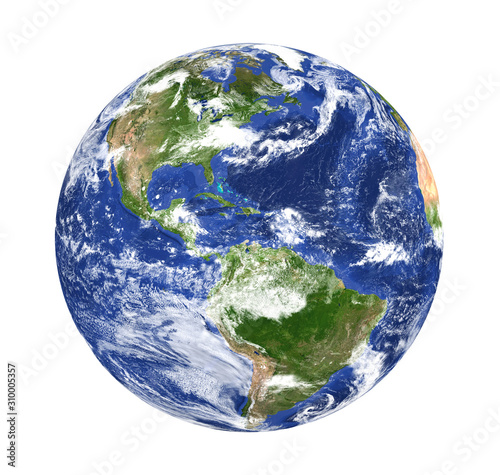 Planet Earth America View Isolated