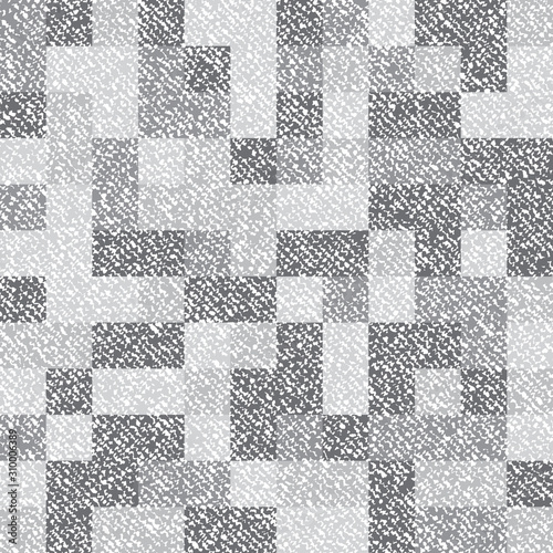 Vector Jeans background with squares. Denim seamless pattern. Gray Jeans cloth. 