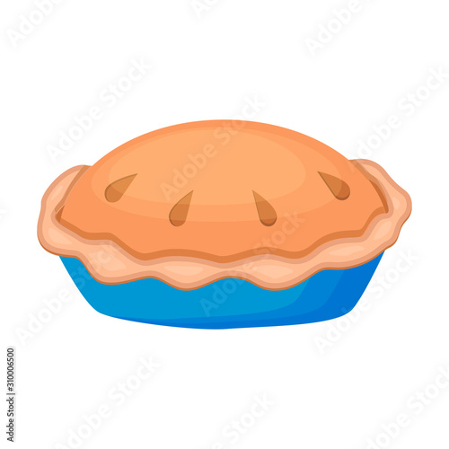 Apple pie vector illustration isolated on white background.