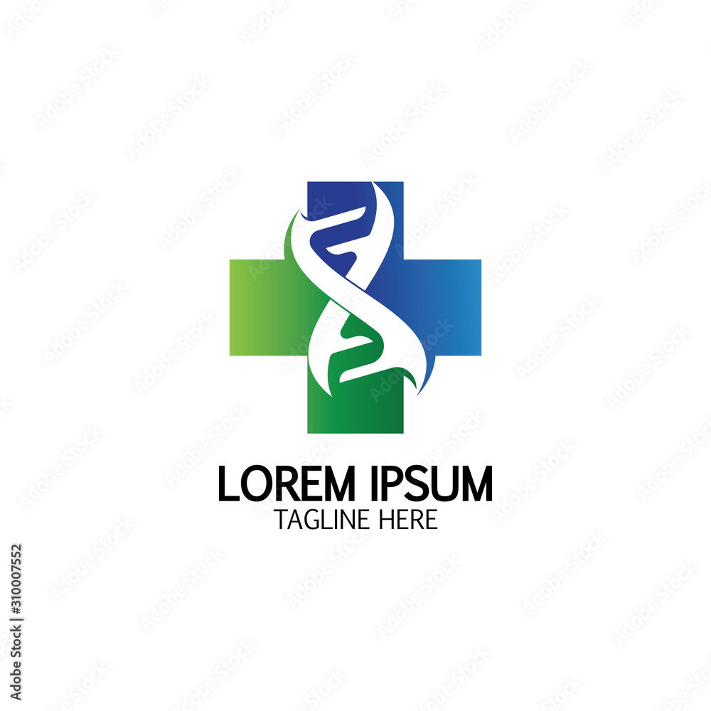 Health Cross DNA logo icon design template Health Cross DNA logo icon design template