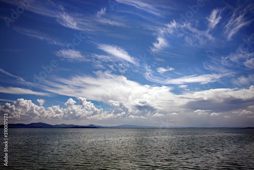Mare's tails in a hot sky, Passignano, Lake Trasimeno, Umbria, Italy
