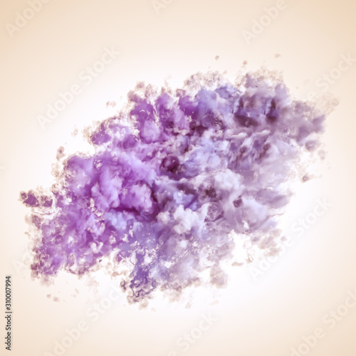 Beautiful background with purple smoke and steam. 3d illustration, 3d rendering.