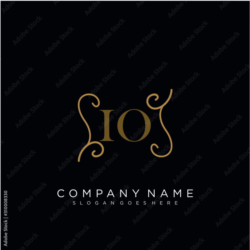 Initial letter IO logo luxury vector mark, gold color elegant classical Initial letter IO logo luxury vector mark, gold color elegant classical