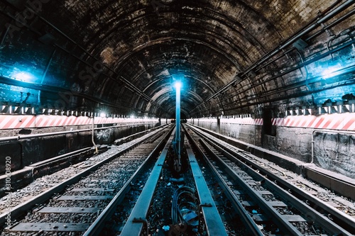Underground tunnel and the railway in New York City, United States