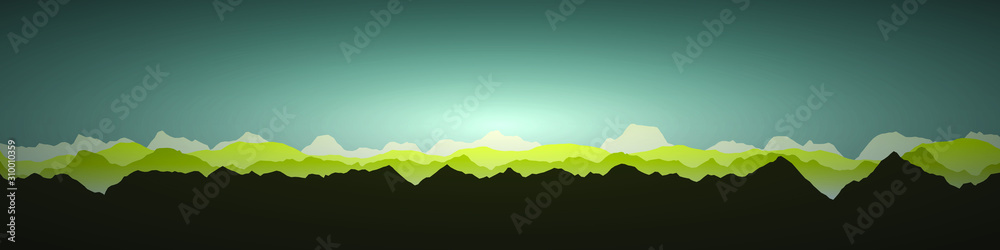 Color Mountains Landscape Generative Art background illustration