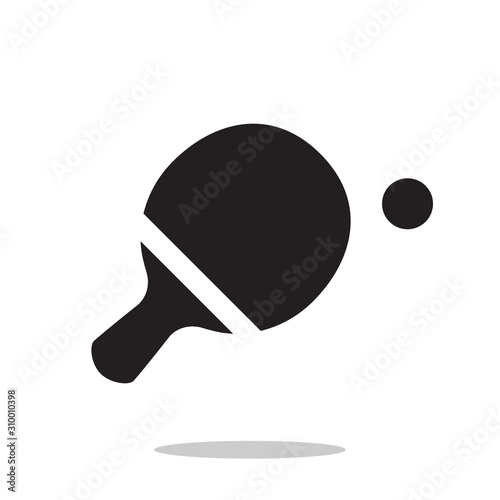 Table tennis icon. Raquet and ball isolated vector  illustration. Ping-pong sport. Indoor activity.