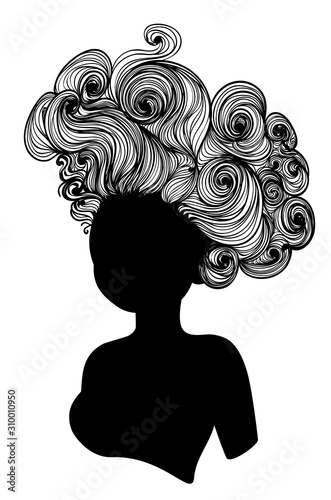 Ancient rococo hairstyle