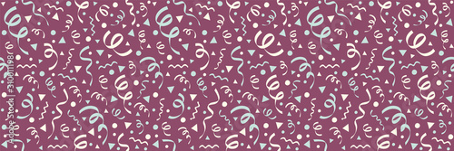 Colorful wallpaper with confetti for bithday, carnival and photobooth party. Vector