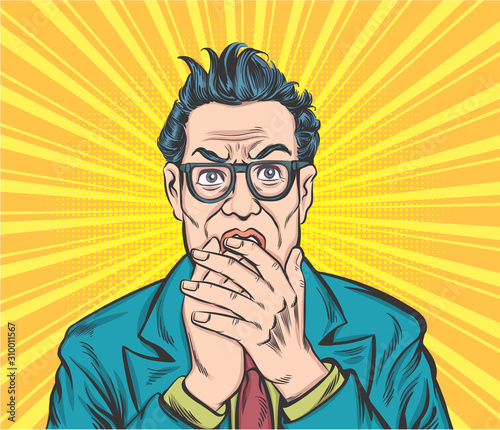 Business people are surprised.Pop art retro vector illustration vintage kitsch drawing
