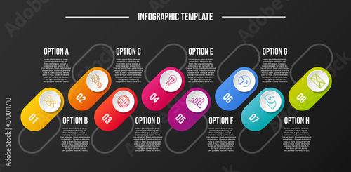 Round business infographic with icons. Vector