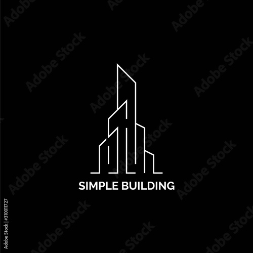 Unique and simple logo design of appartment building with white and black background - EPS10 - Vector.