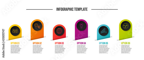 Round infographic template - business timeline. Vector
