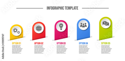 Round business infographic with icons. Vector