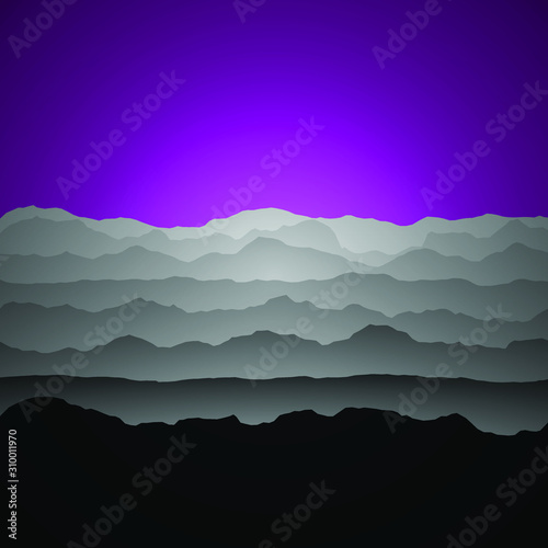 Color Mountains Landscape Generative Art background illustration