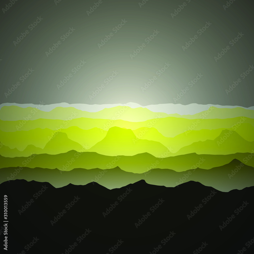 Color Mountains Landscape Generative Art background illustration