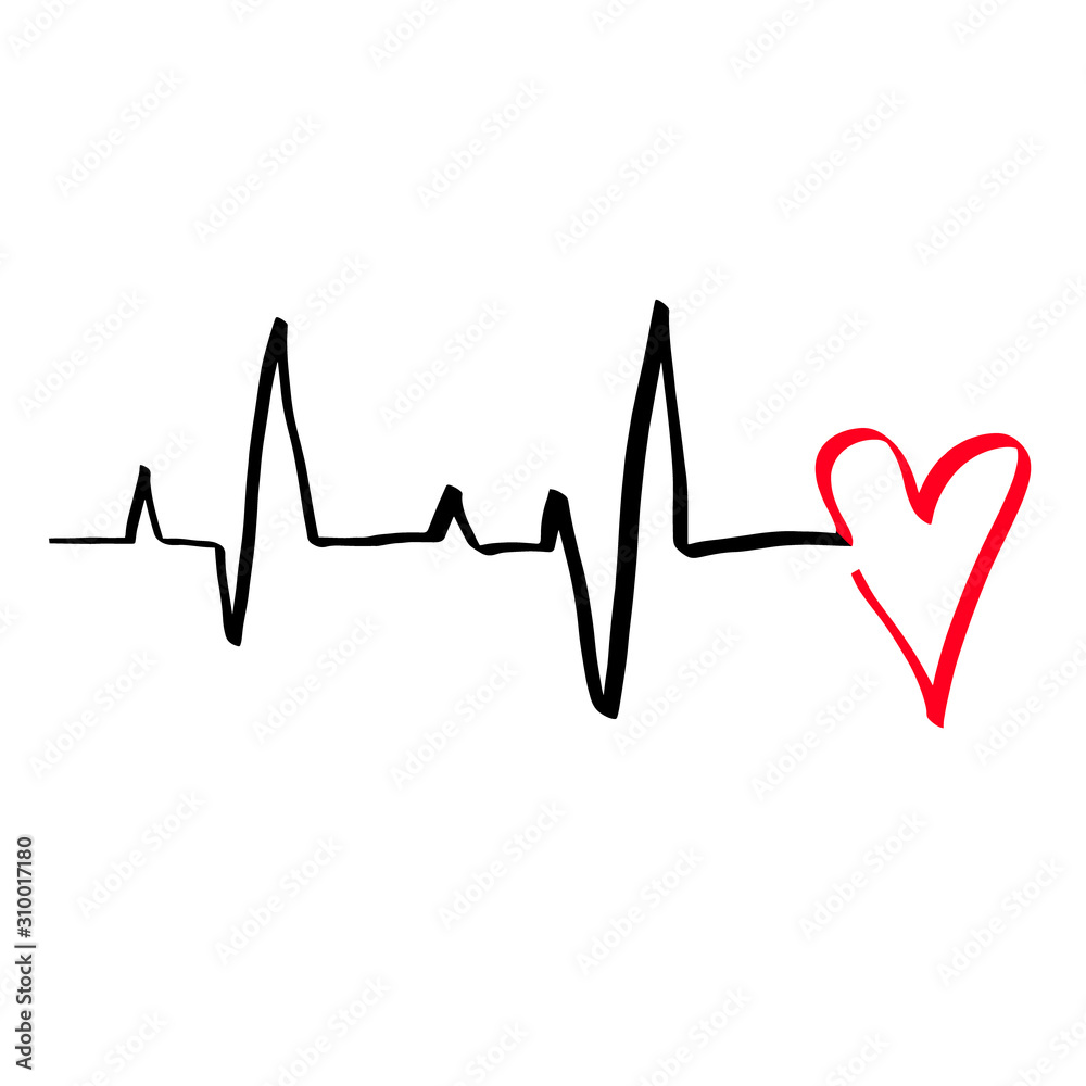 Black Red Heart. Cardiogram illustration mono line style. Romantic minimalism calligraphy love sign heartbeat. Handdrawn icon Valentines day, wedding. Medicine concept symbol greeting card corazones. Black Red Heart. Cardiogram illustration mono line style. Romantic minimalism calligraphy love sign heartbeat. Handdrawn icon Valentines day, wedding. Medicine concept symbol greeting card corazones.