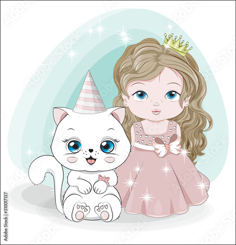 little princess and cat