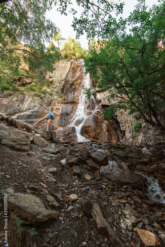 Waterfall in Altai Mountain...