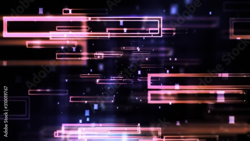 Blinking Data Squares floating around background animation suited for broadcast, commercials and presentations.