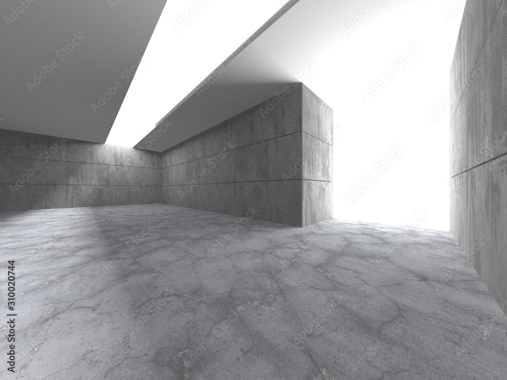 Obraz premium Dark concrete empty room. Modern architecture design