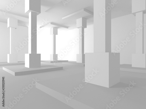 Futuristic White Architecture Design Background