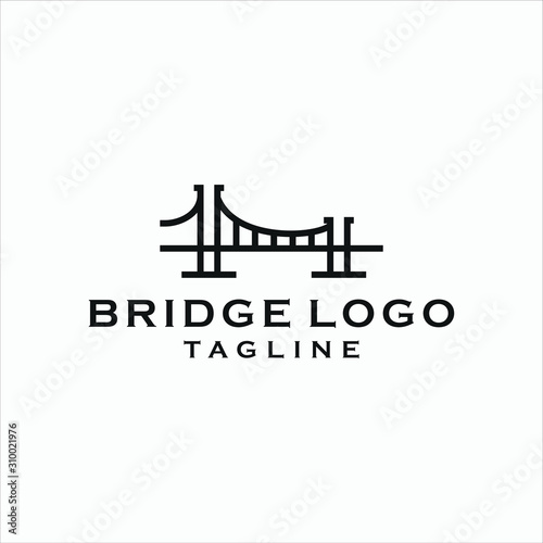 simple bridge logo design template vector icon illustration