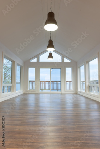 Fotografie boathouse interior waterfront cottage modern