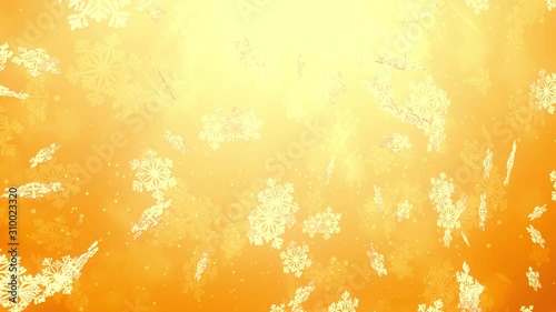 Holidays and Christmas Background animation with the concept of falling snowflakes and Christmas Decoration elements with the subtle snowy background 