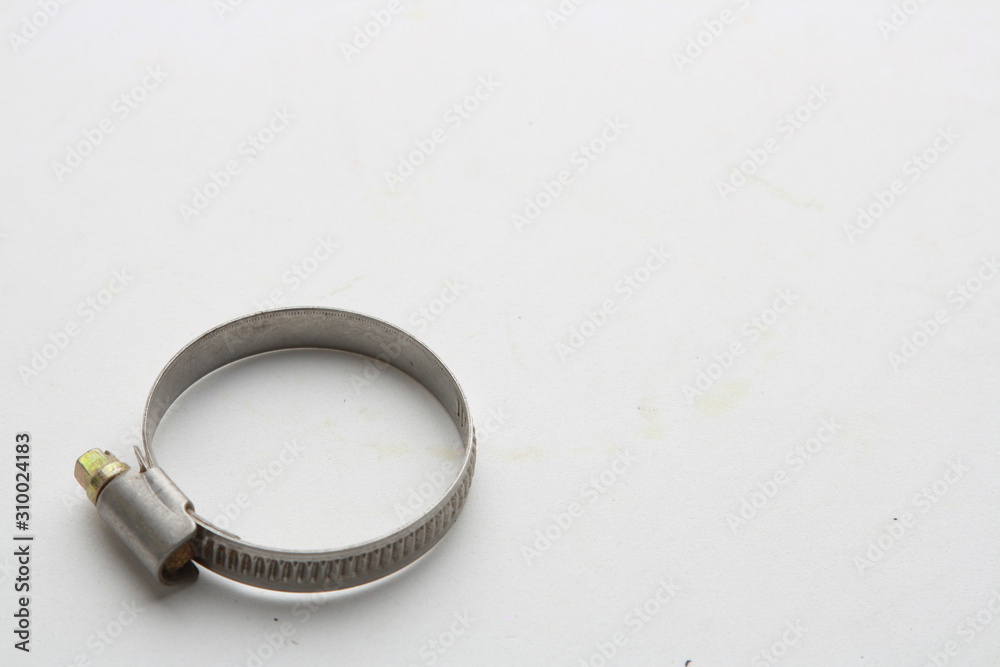 metal plumber clamp in color background metal plumber clamp in color background