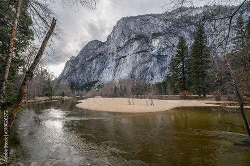 View of Yosemite valley with half dome and el capitian . photo