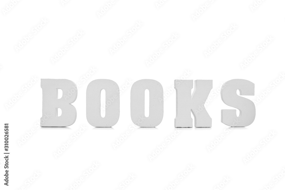 Books written with white 3d letters Books written with white 3d letters