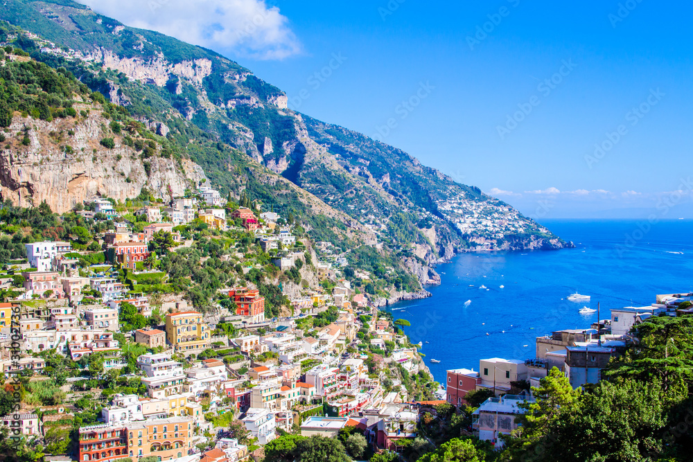 Panoramic view of Positano, Italy