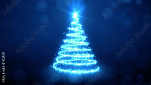 Holidays and Christmas Background animation with the concept of falling snowflakes and Christmas Decoration elements with the subtle snowy background 