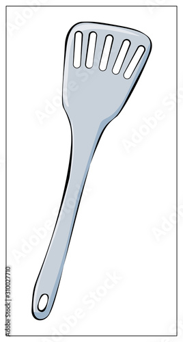 Vector kitchen spatula isolated on a white background.