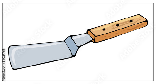 Vector kitchen spatula isolated on a white background.