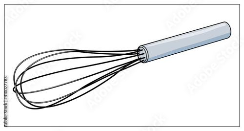 Vector kitchen whisk isolated on a white background.