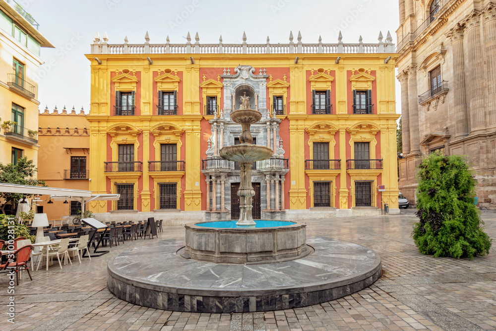 Plaza del Obispo in Malaga, Spain