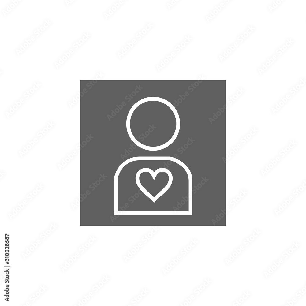 user icon with heart. User in love. Stock Vector illustration isolated on white background. user icon with heart. User in love. Stock Vector illustration isolated on white background.