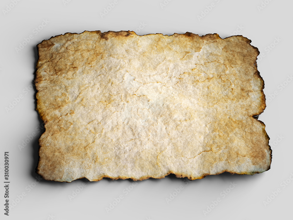 Aged brown paper with burned edges. 3d illustration Aged brown paper with burned edges. 3d illustration