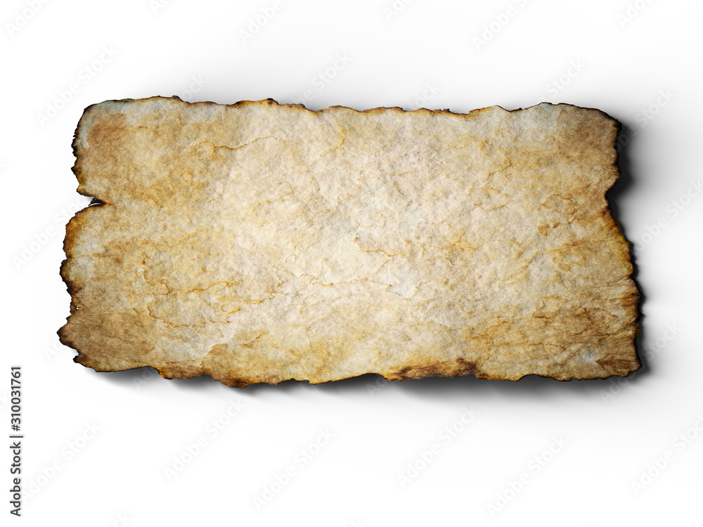 Aged brown paper with burned edges. 3d illustration Aged brown paper with burned edges. 3d illustration