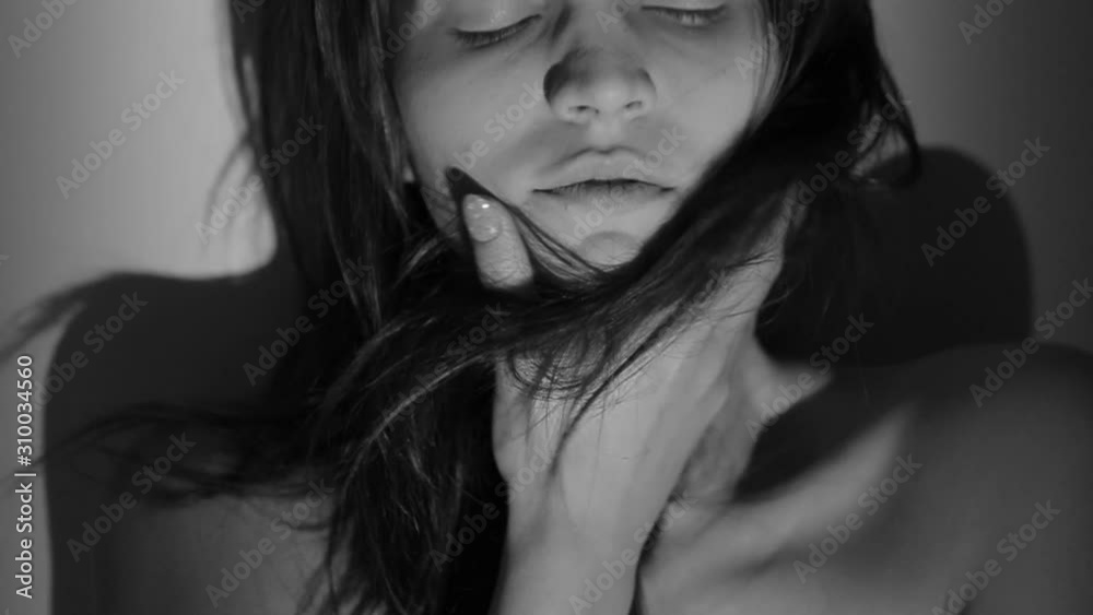 Portrait of a drug addict girl. Breaking a drug addict. Portrait of a drug addict girl. Breaking a drug addict.